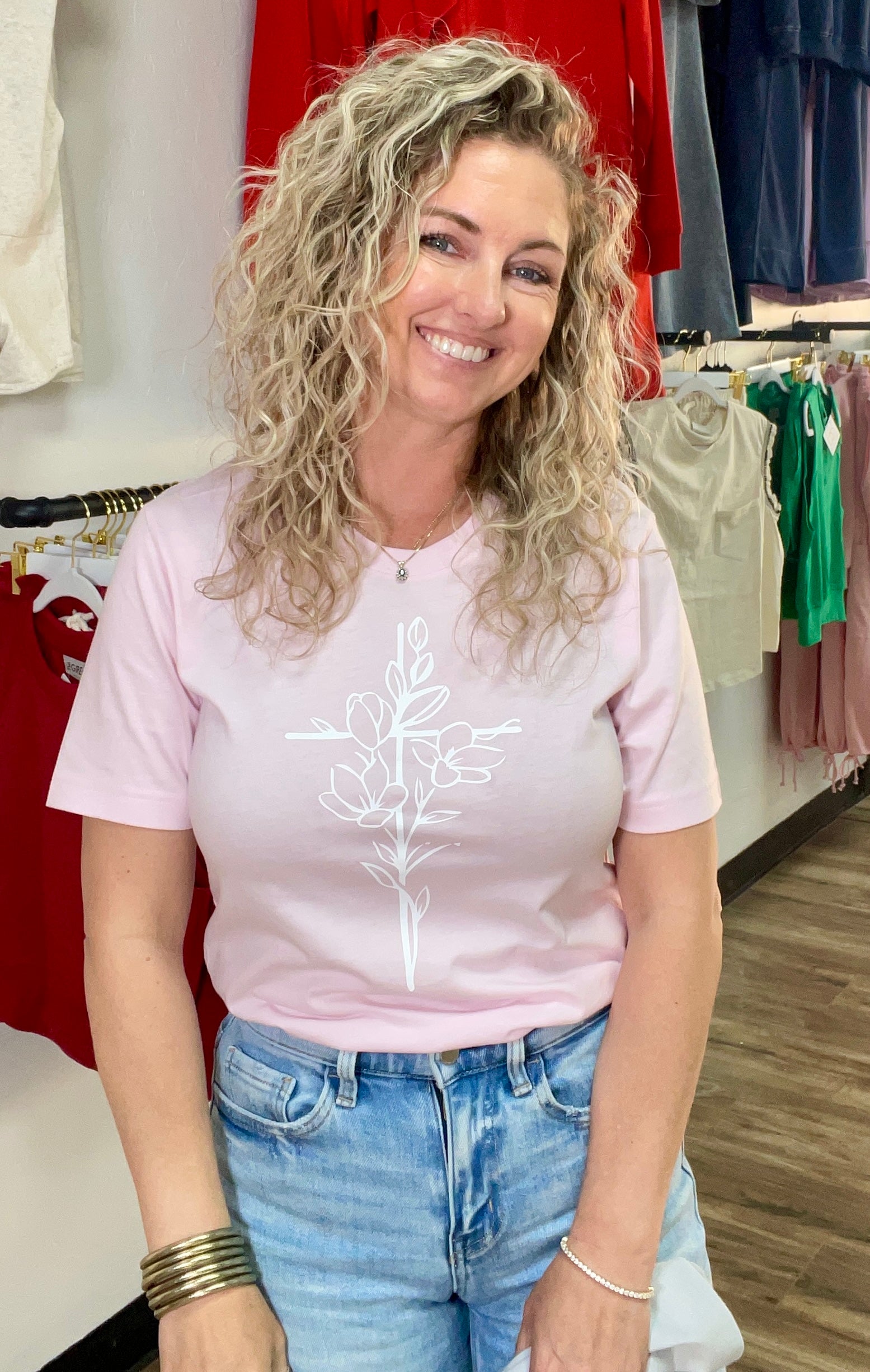 SWEET TEE - Floral Cross 4/22