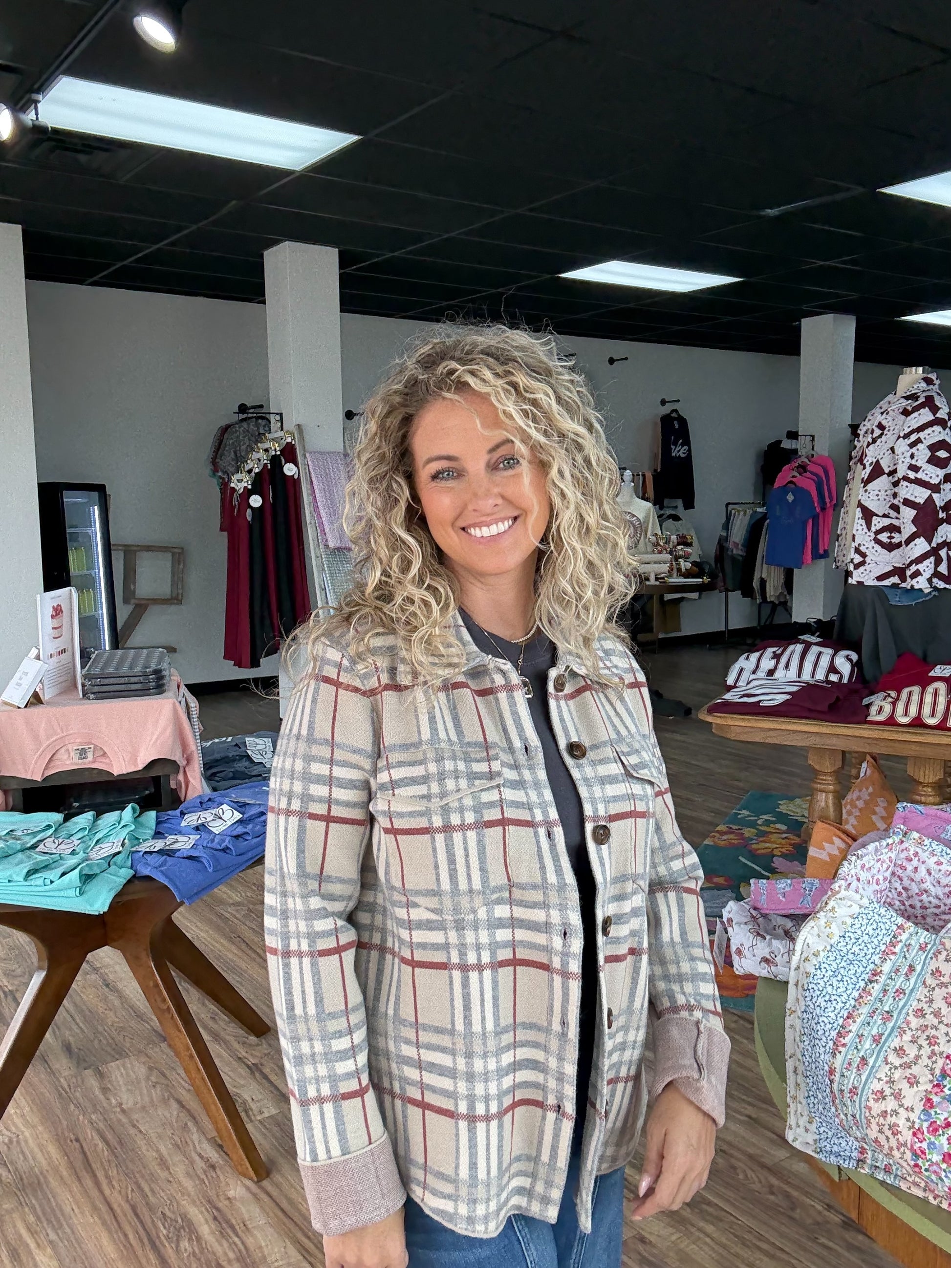 Heritage Plaid Button Jacket