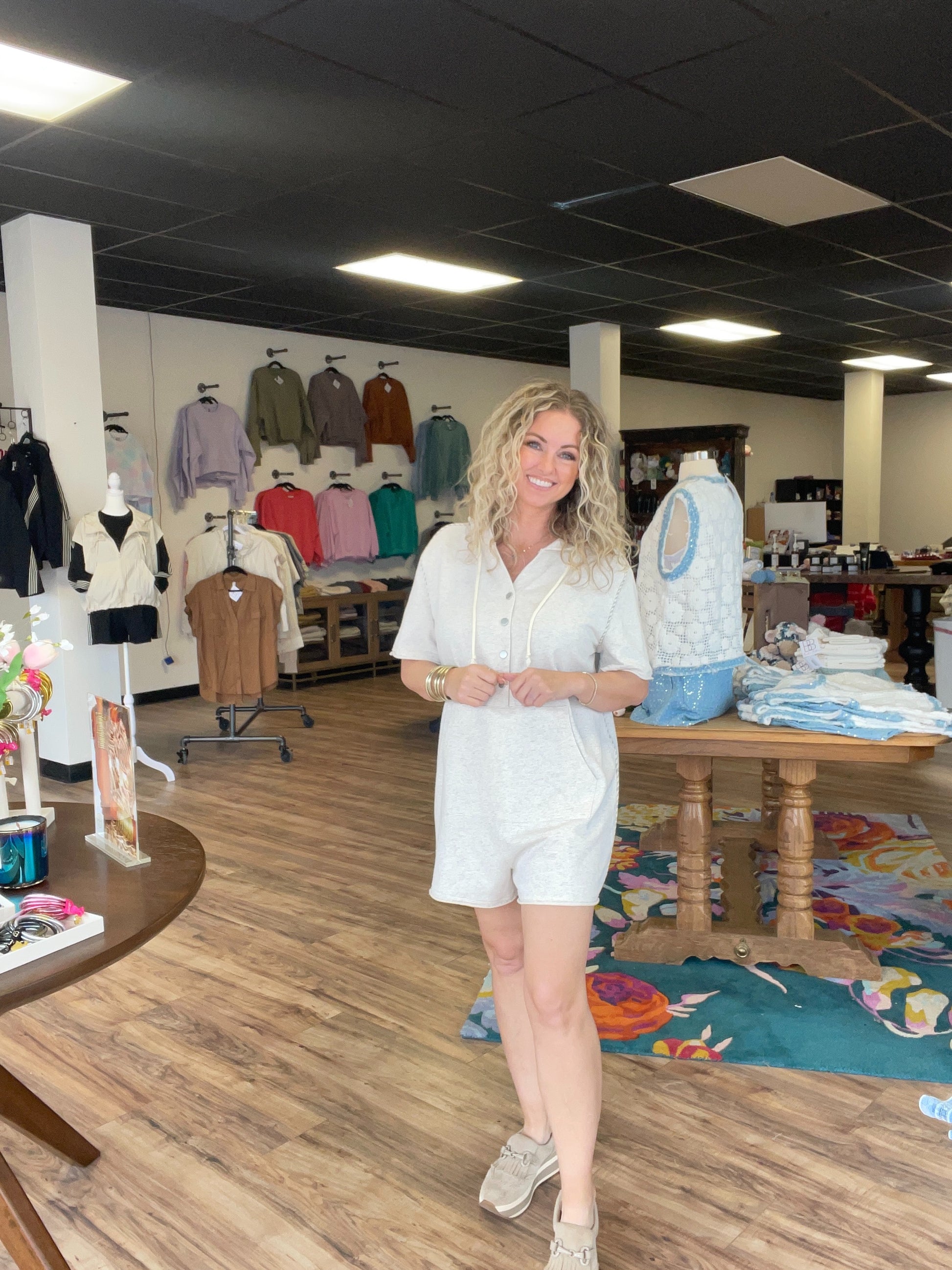 Heathered Rope Detailed Romper