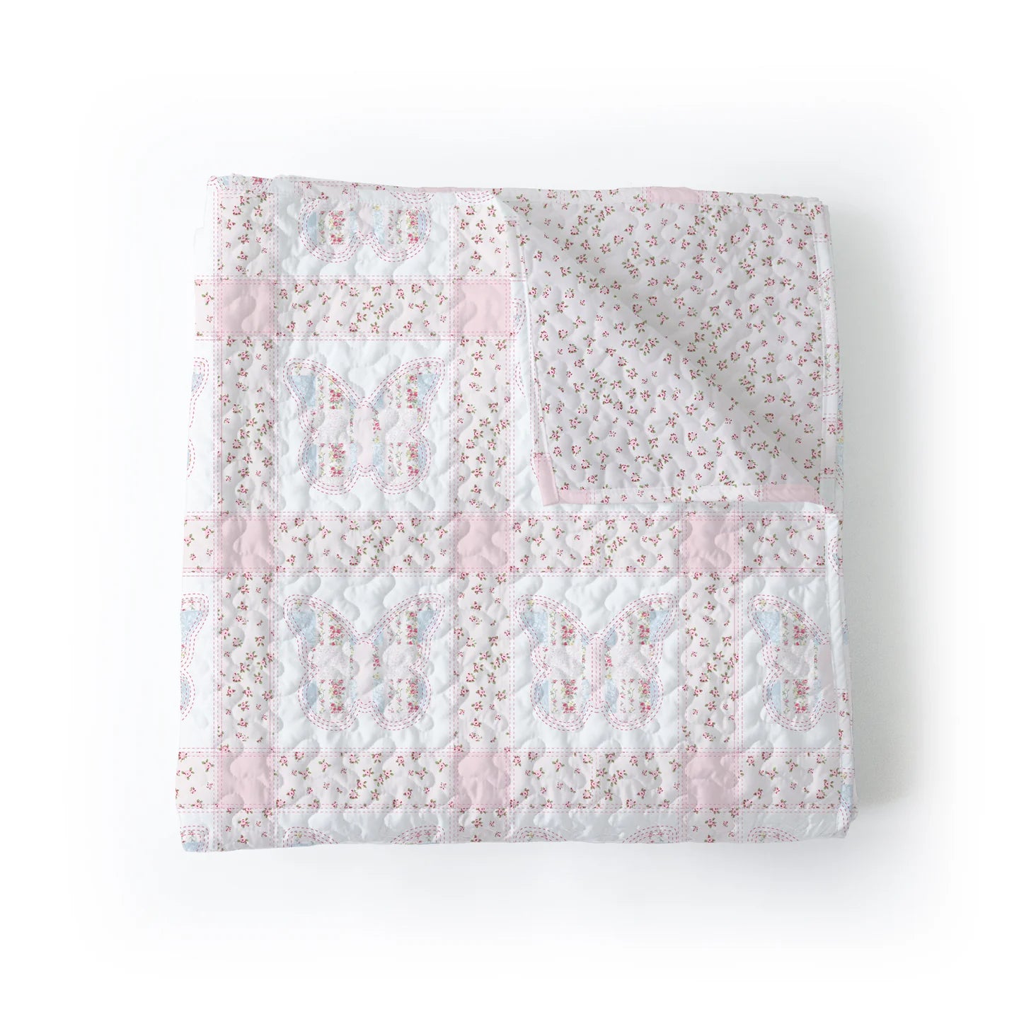 Butterfly Patchwork Pastel Baby Blanket