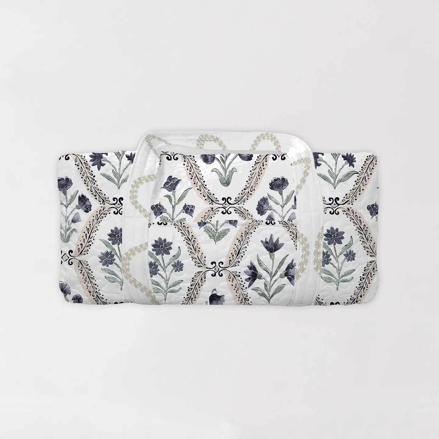 Charlotte White / Navy Quilted Weekender Duffle Bag