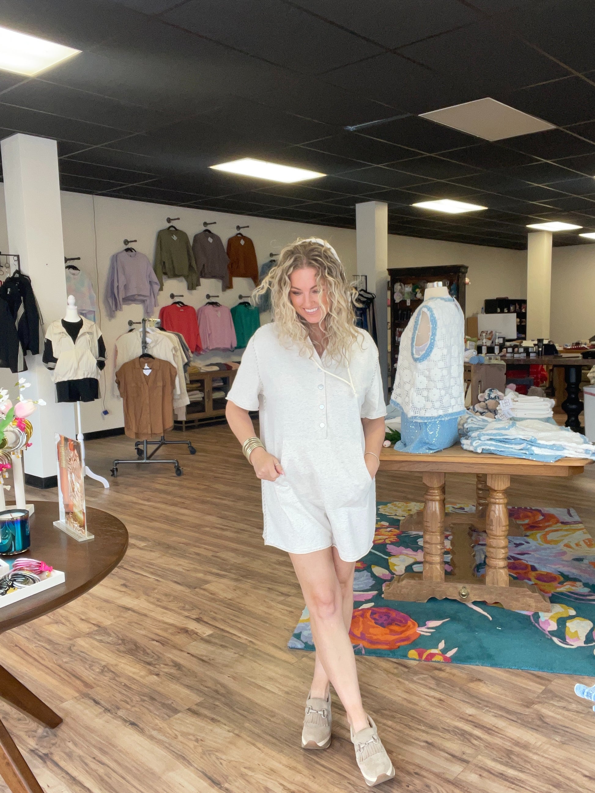 Heathered Rope Detailed Romper