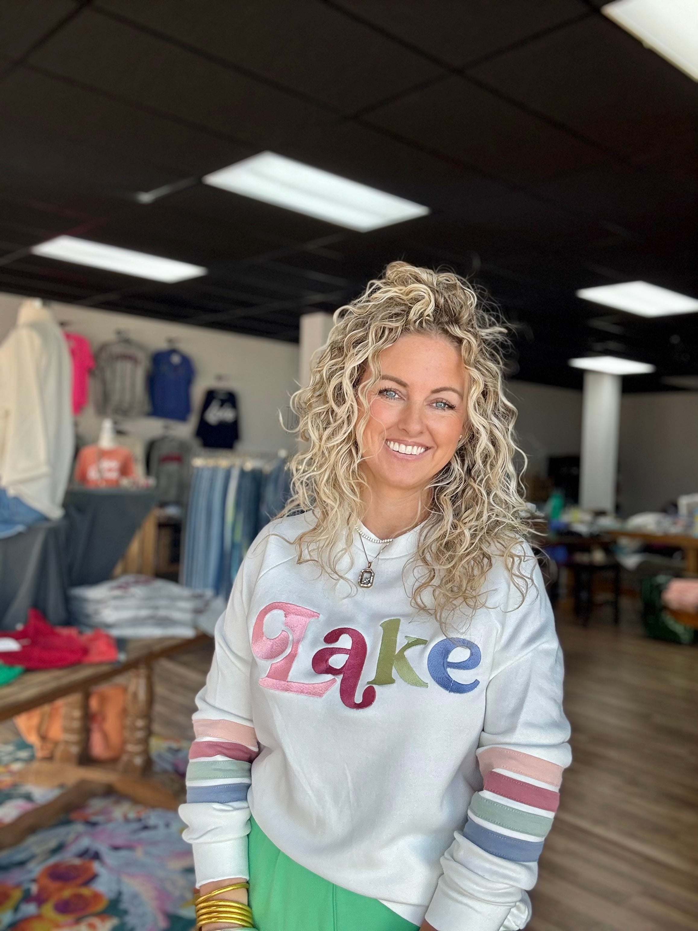 LAKE embroidered stripe