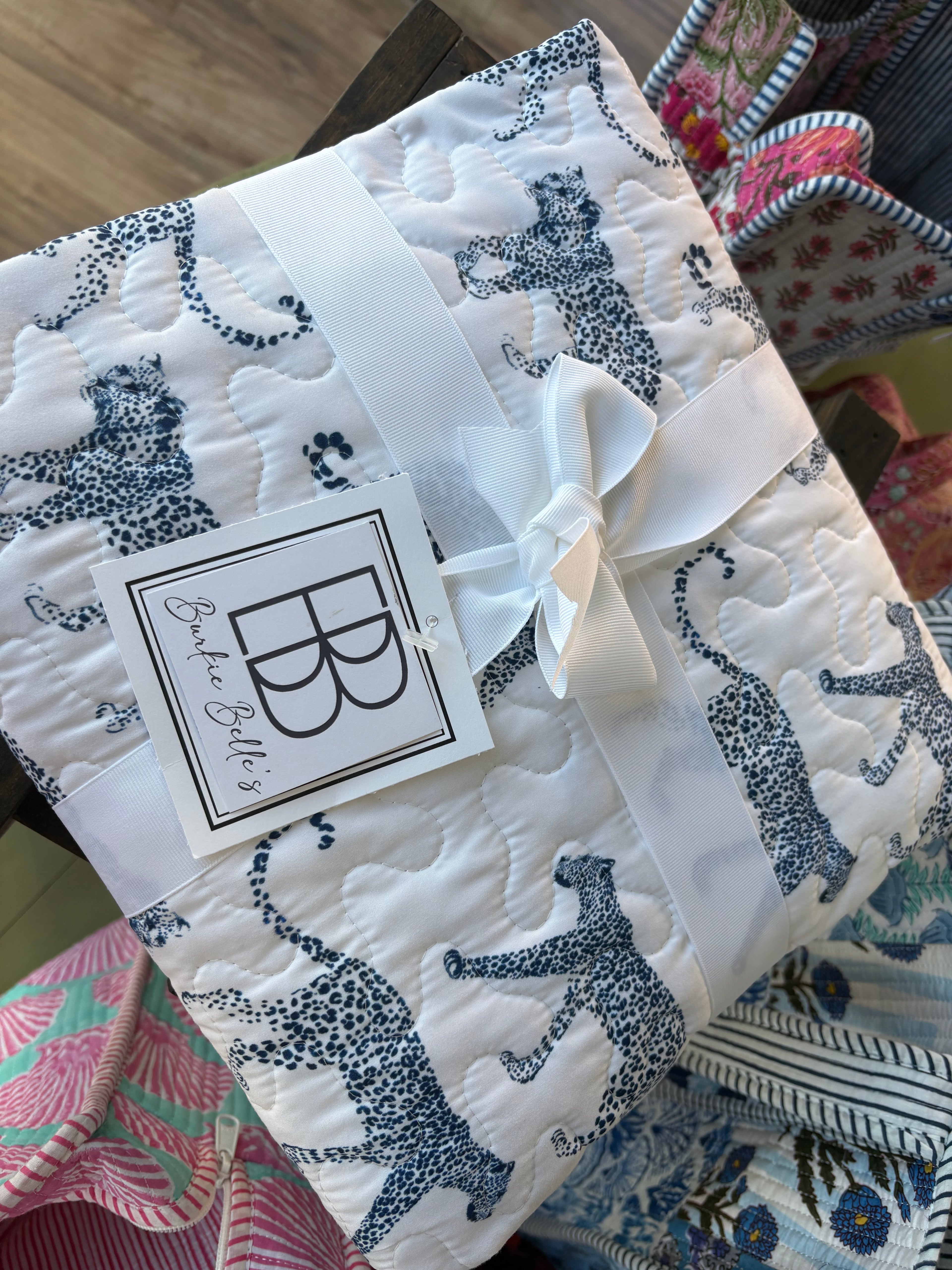 Leilani Leopard White Baby Blanket