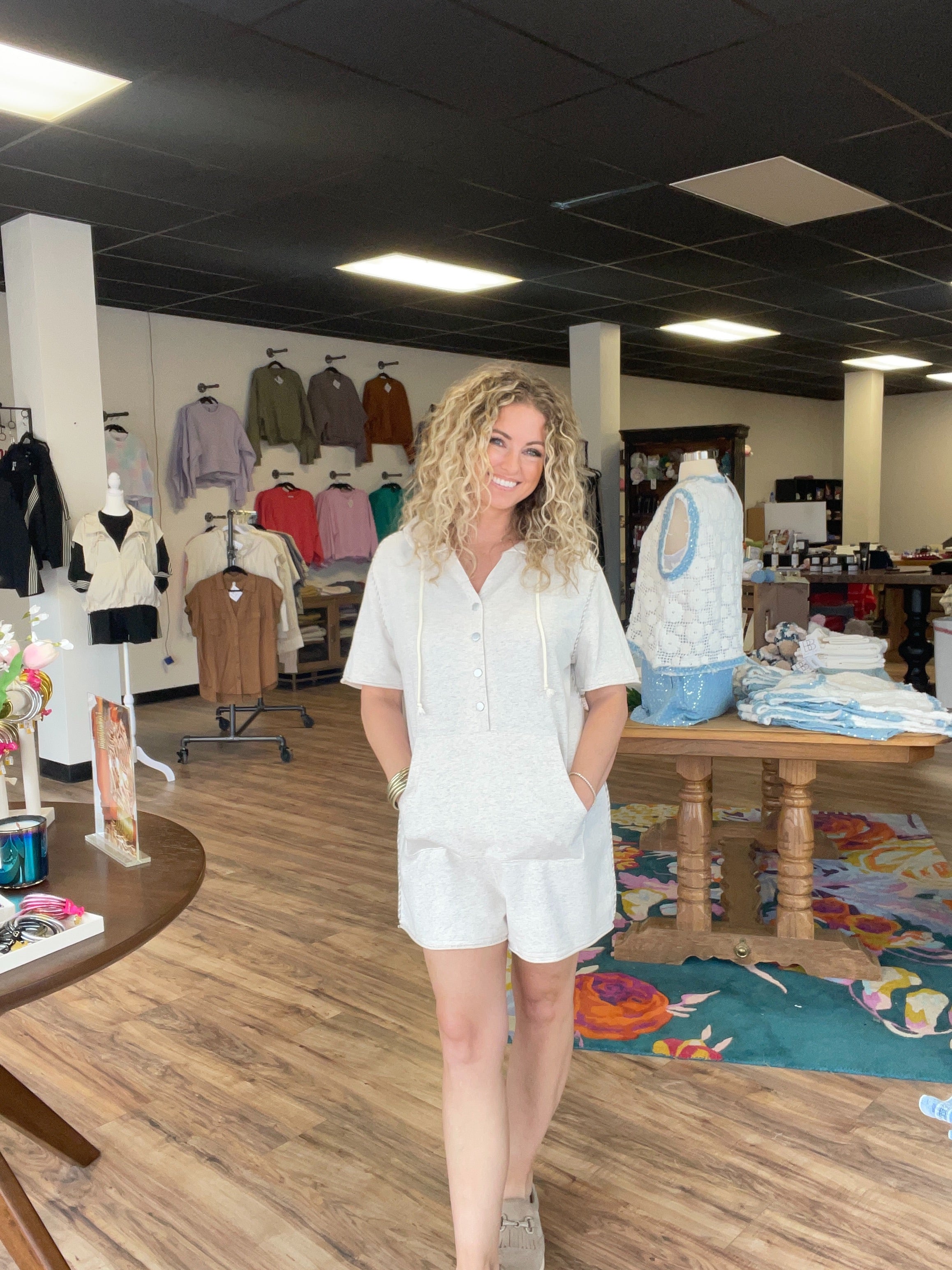 Heathered Rope Detailed Romper