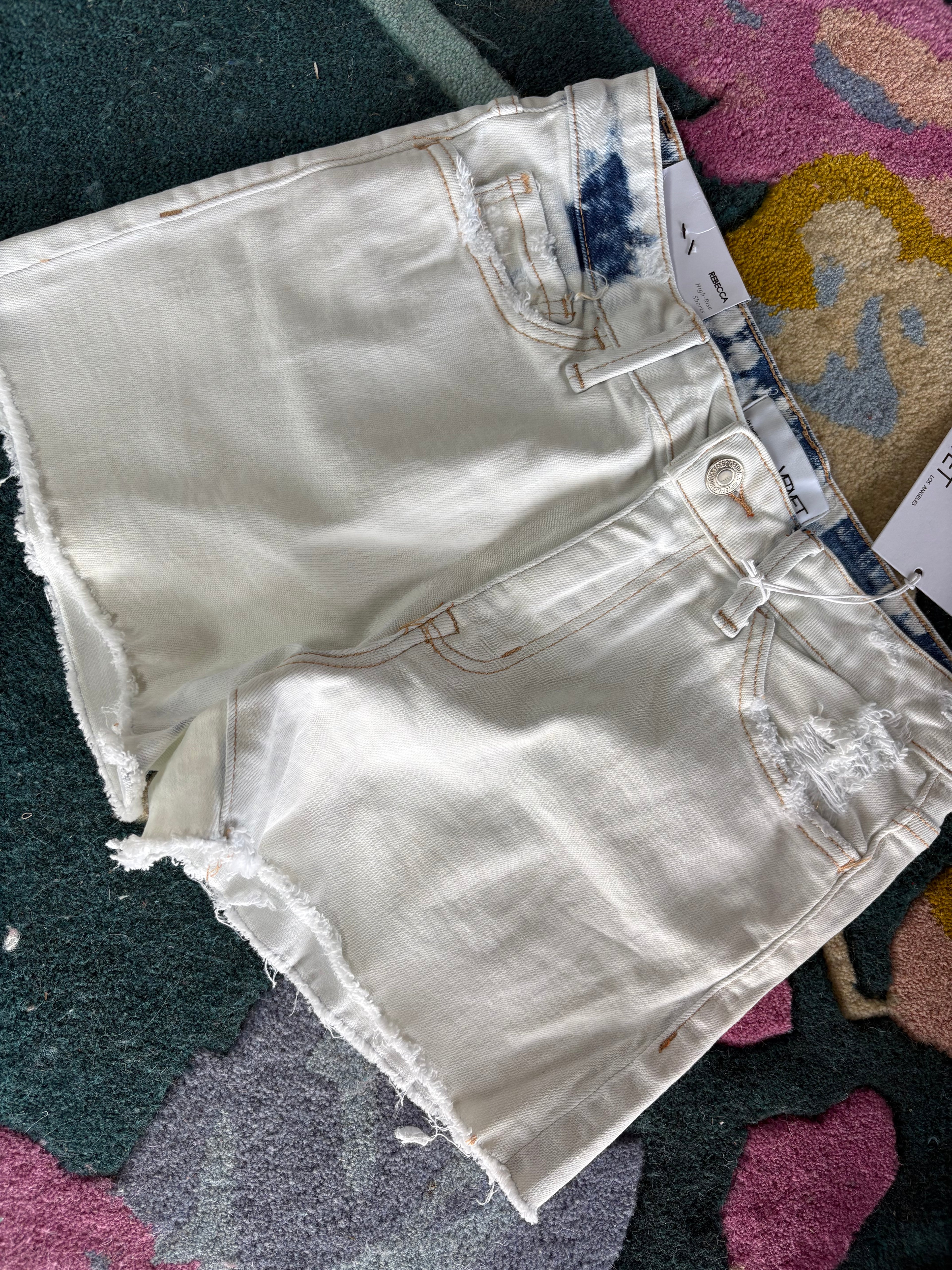 Rebecca Acid Wash High Rise Jean Shorts