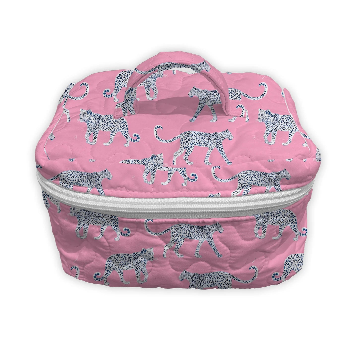 Leilani Leopard Fuchsia Quilted Travel Case