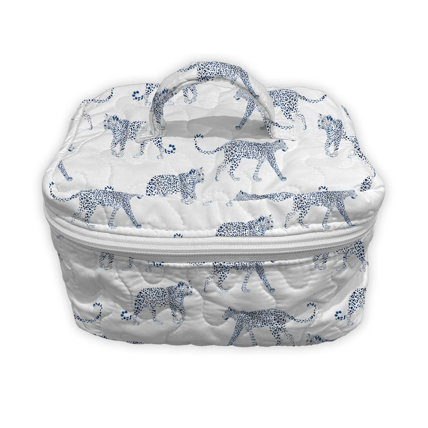 Leilani Leopard White Quilted Travel Case