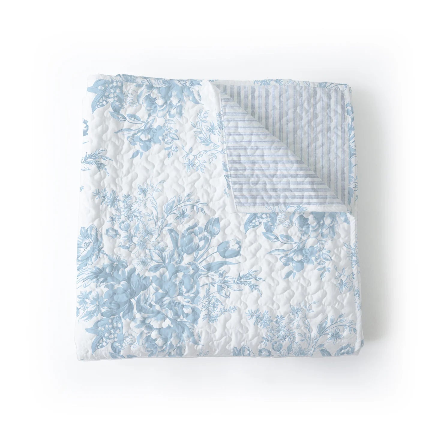 Rose Toile Blue Baby Blanket