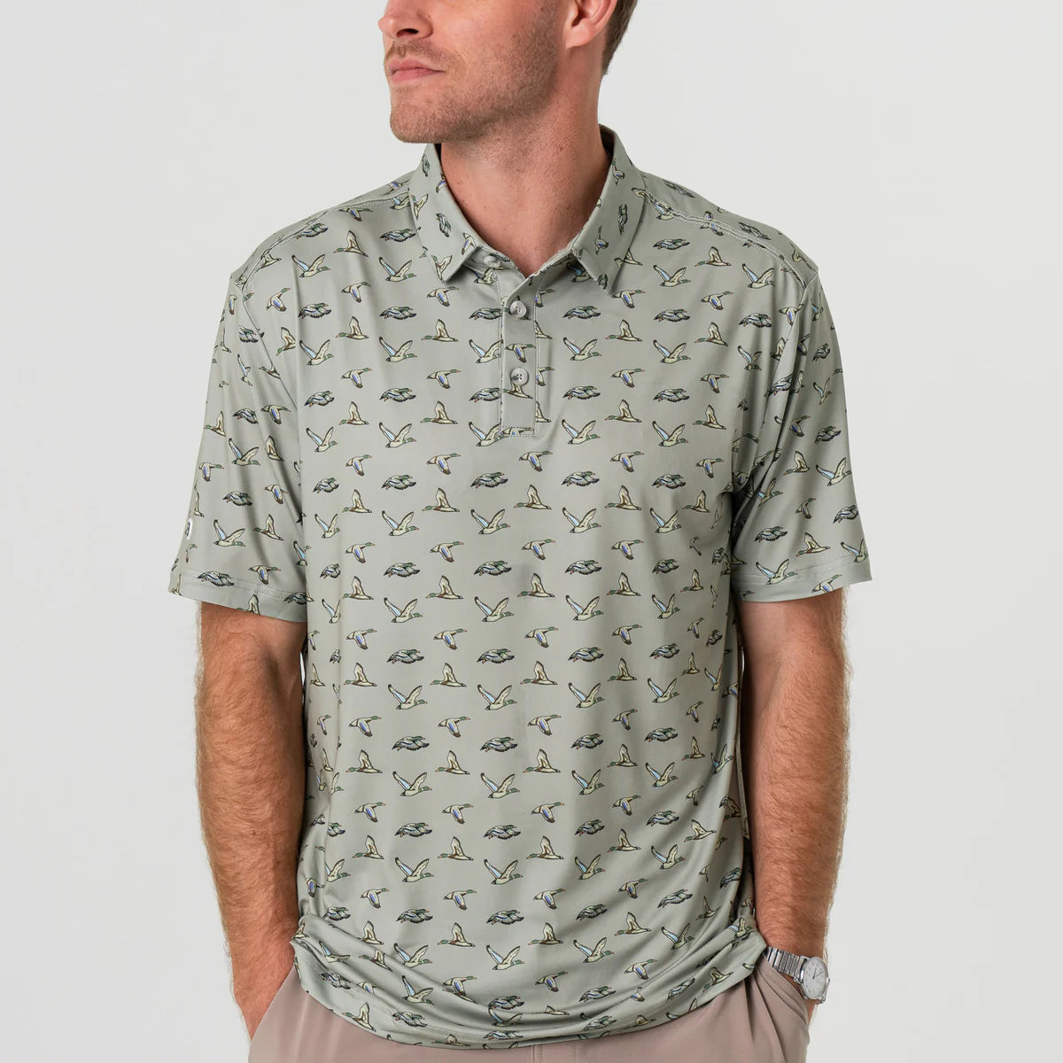 Burlebo Performance Polo- Flying Ducks - Green