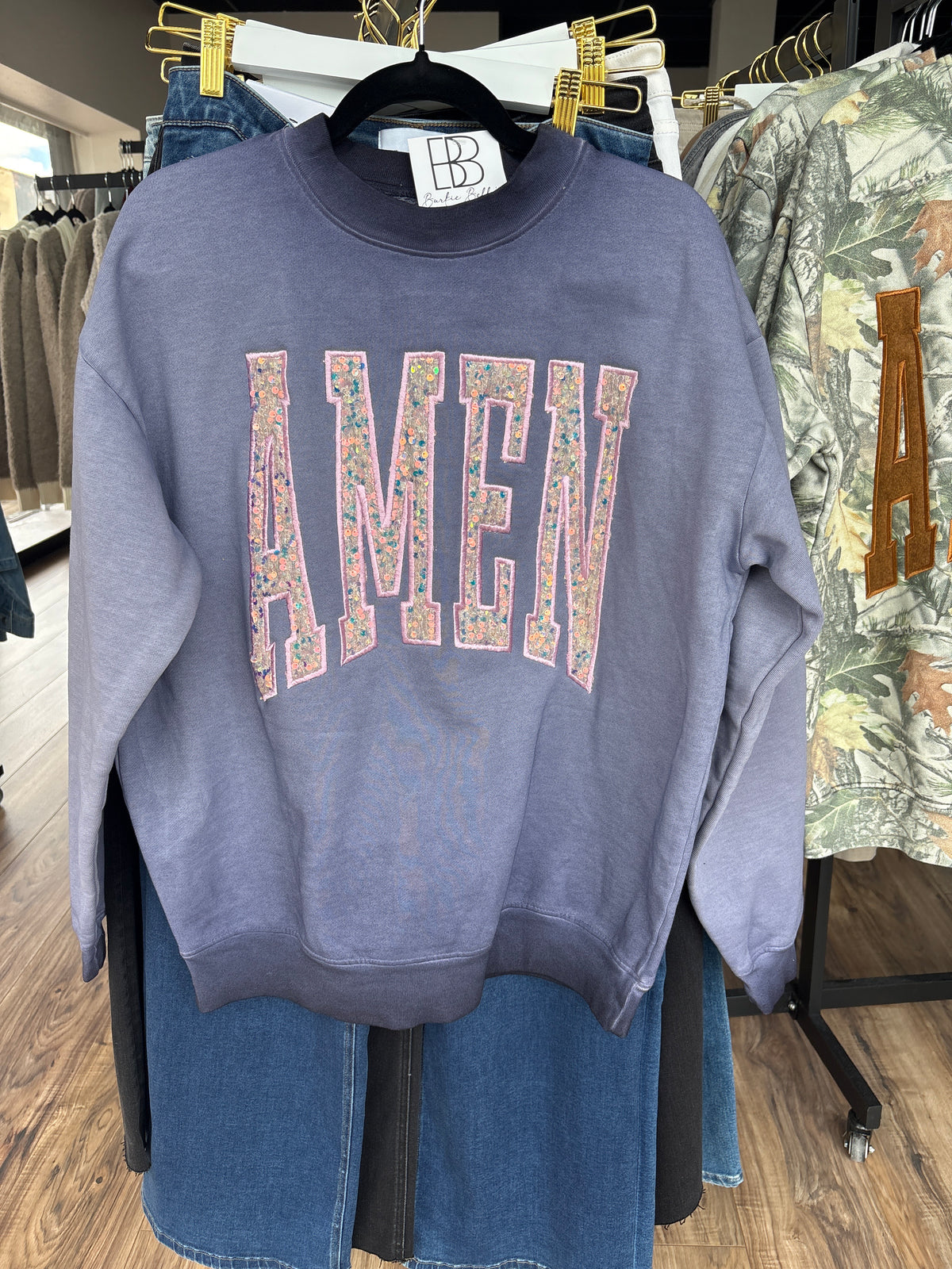 AMEN SEQUIN EMBROIDERED SWEATSHIRT