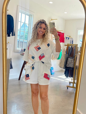 USA Flag Patch Shorts