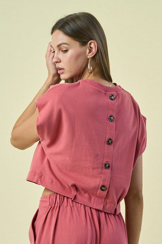 Button Back Dark Rose Set