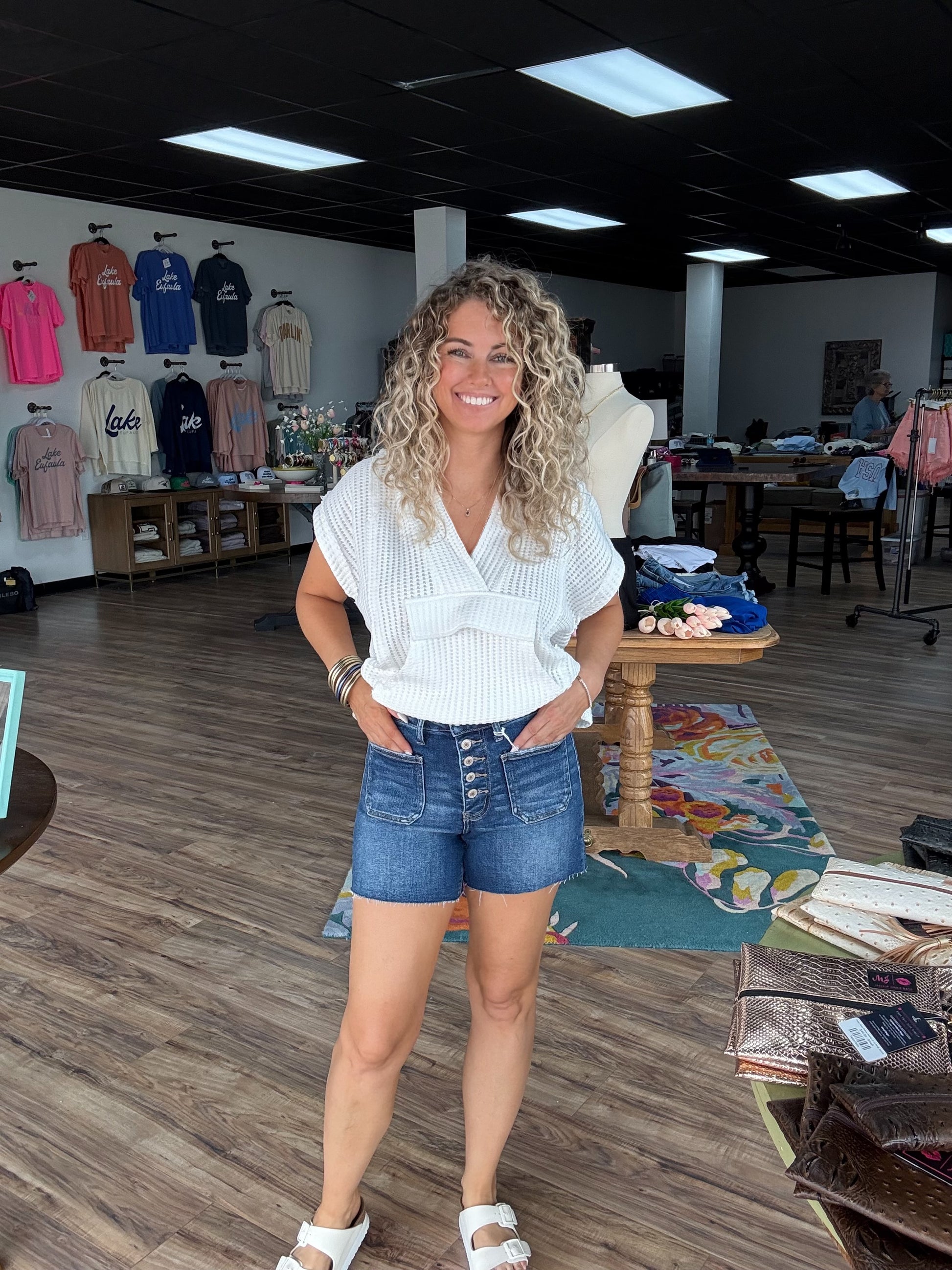 Baley Button Up Jean Shorts