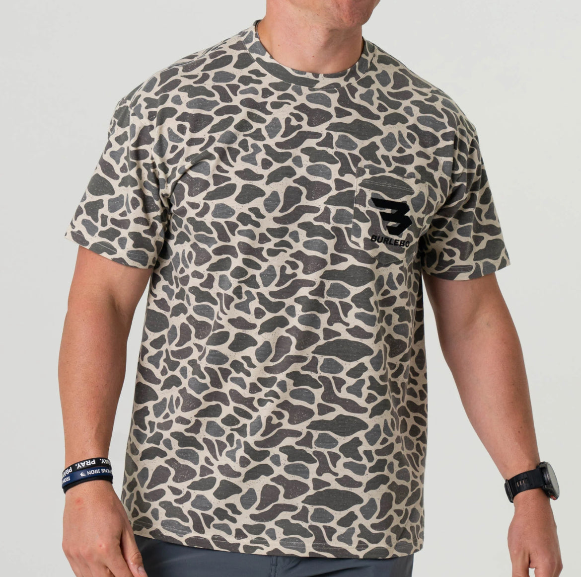 Burlebo SS - Classic Deer Camo - Flying B Pocket Tee