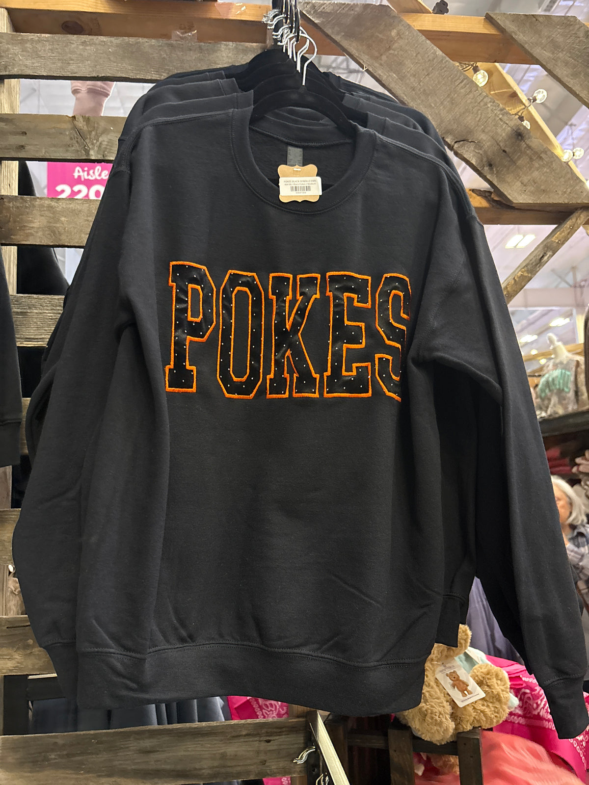 POKES BLACK SPARKLE EMB.