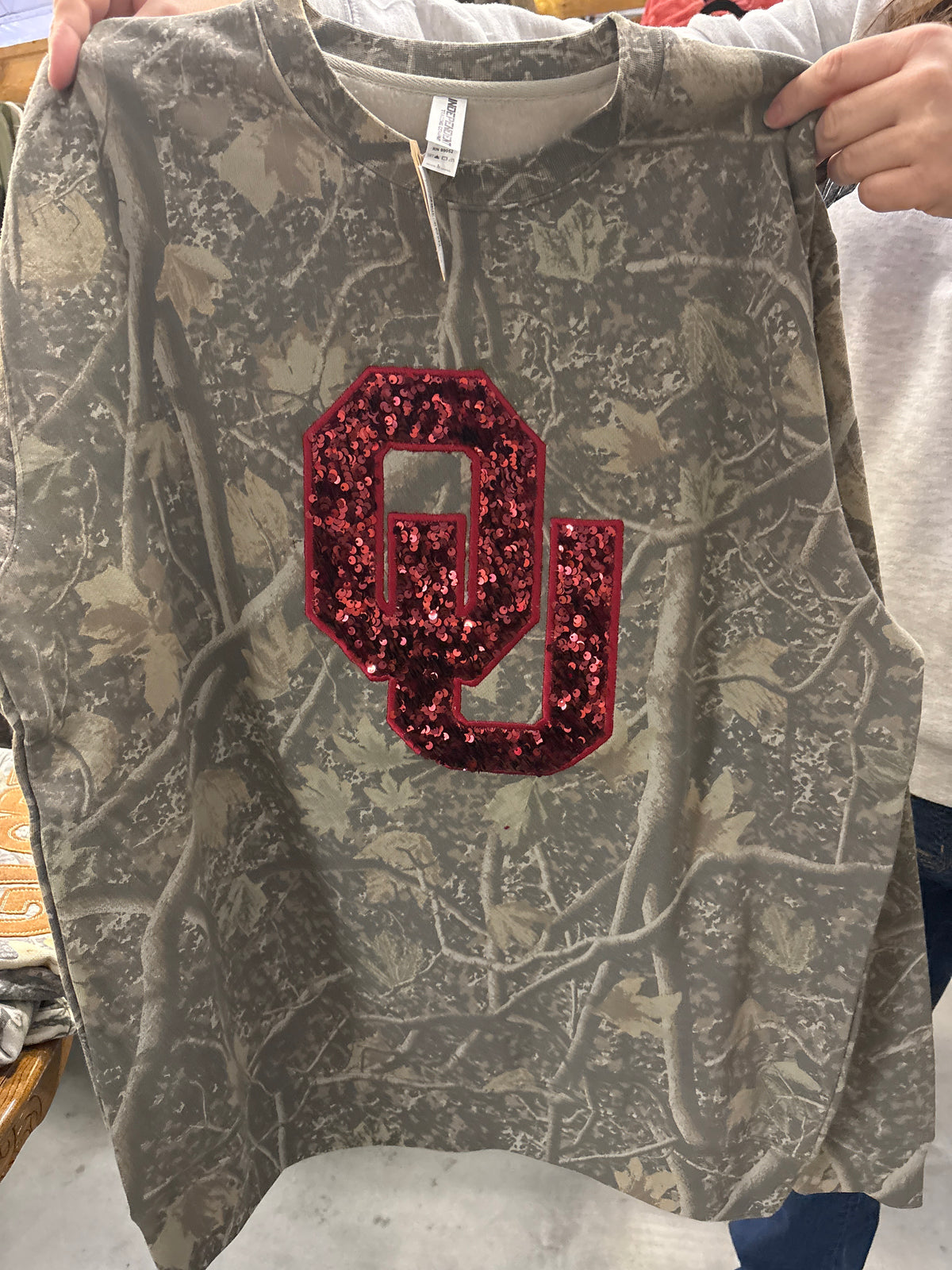 OU Sequin Camo Sweatshirt