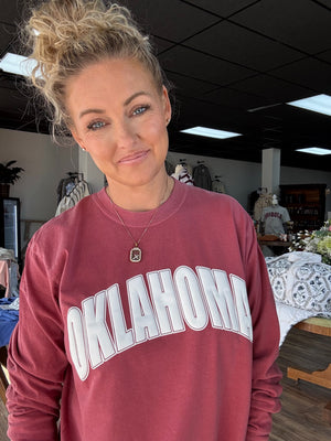 Oklahoma Long Sleeve Comfort Colors Puff