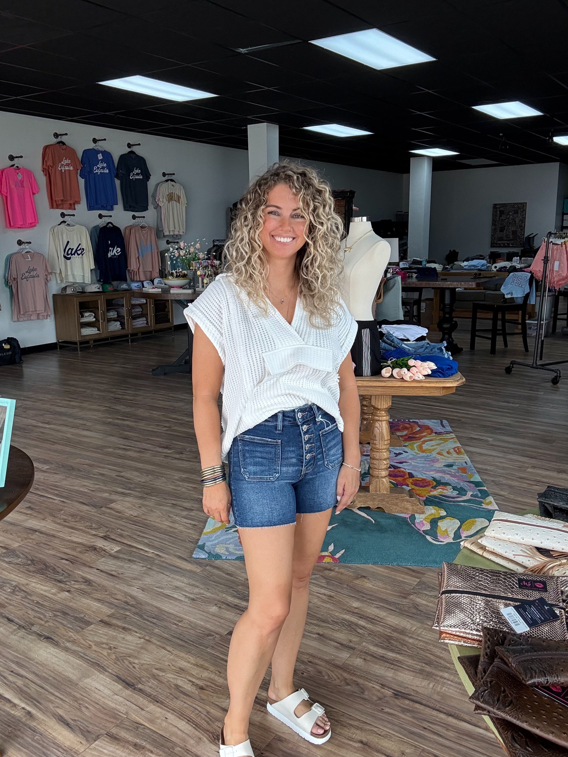 Baley Button Up Jean Shorts