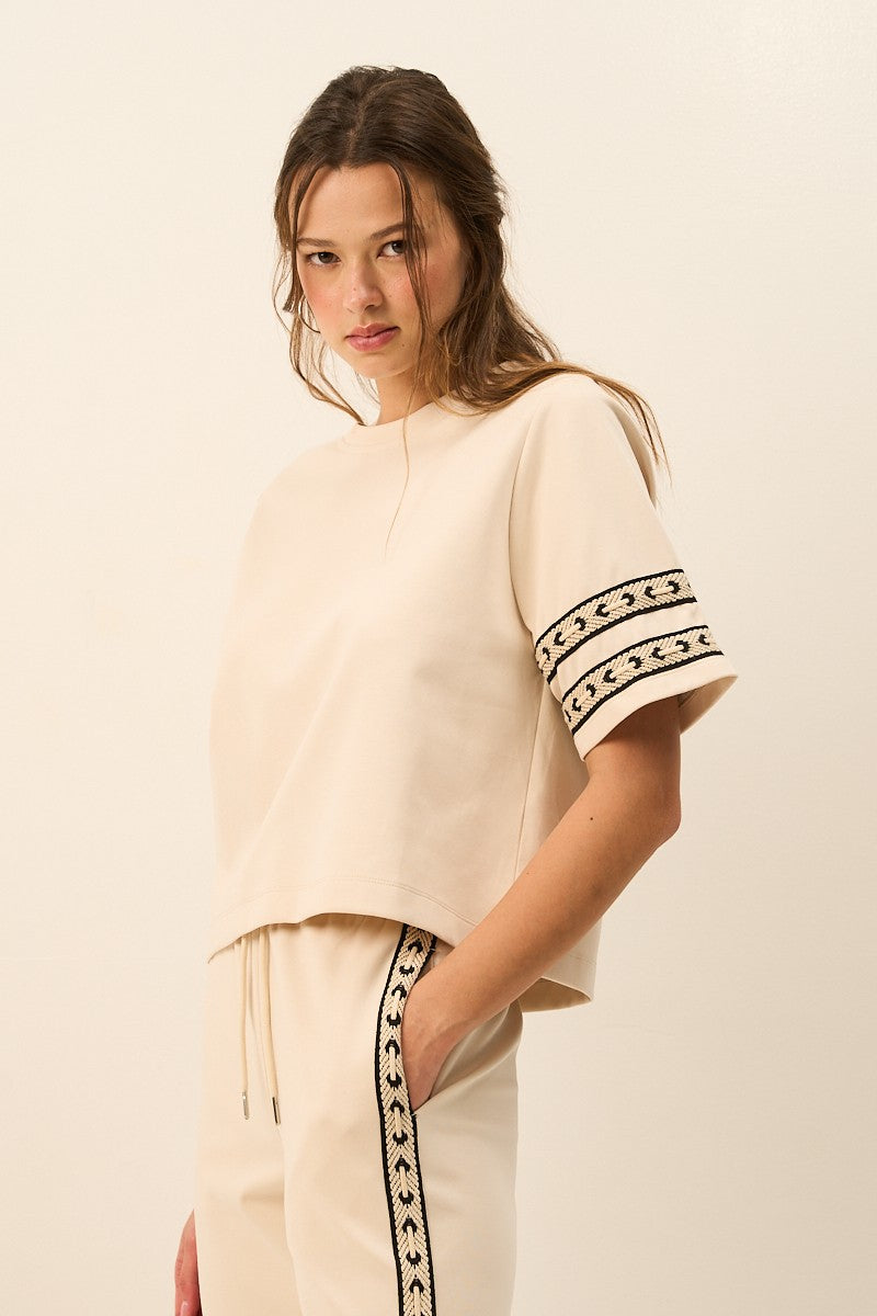 Western Detail Sleeve Knit Top