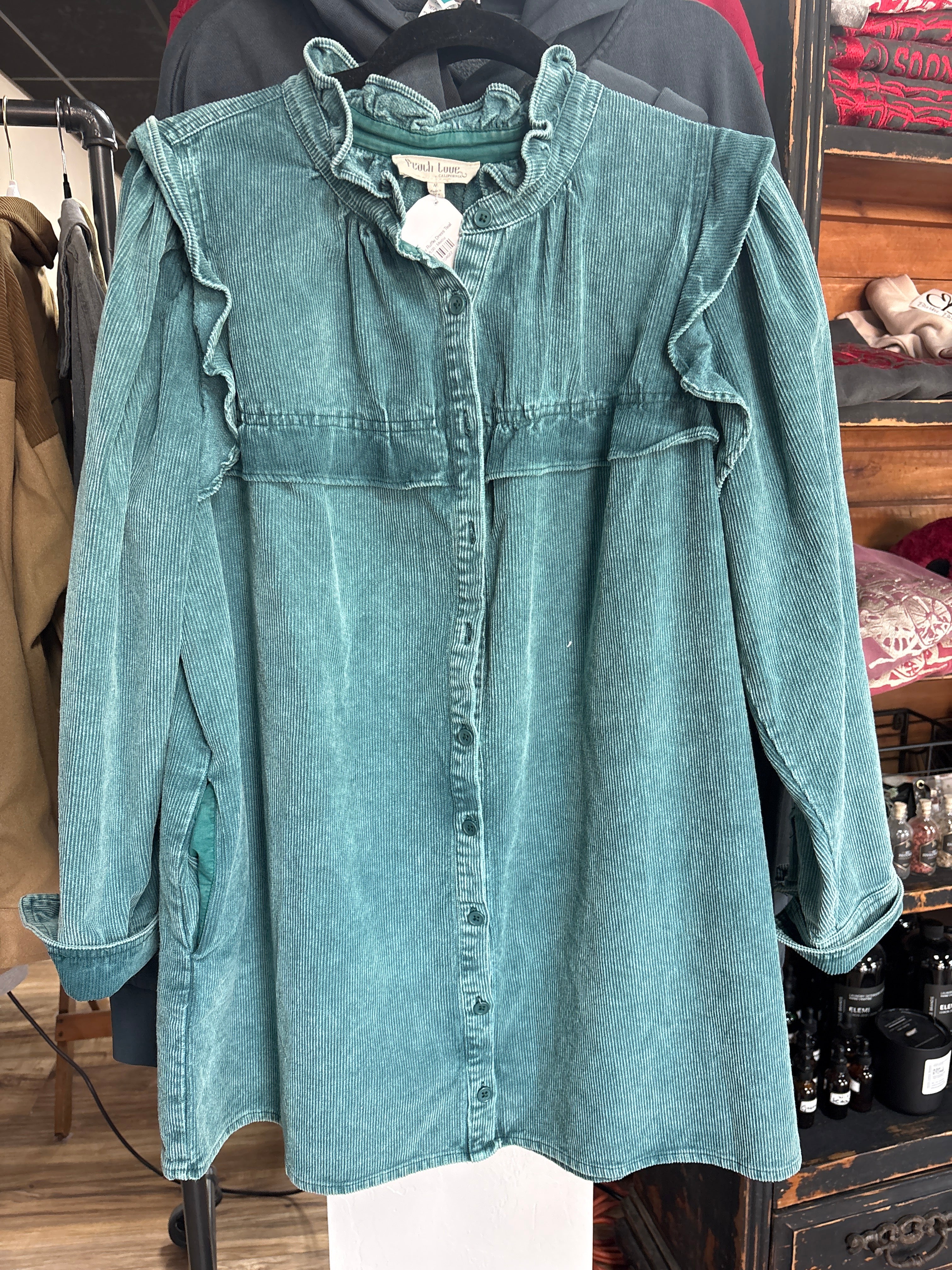 Corduroy Ruffle Dress Ginger