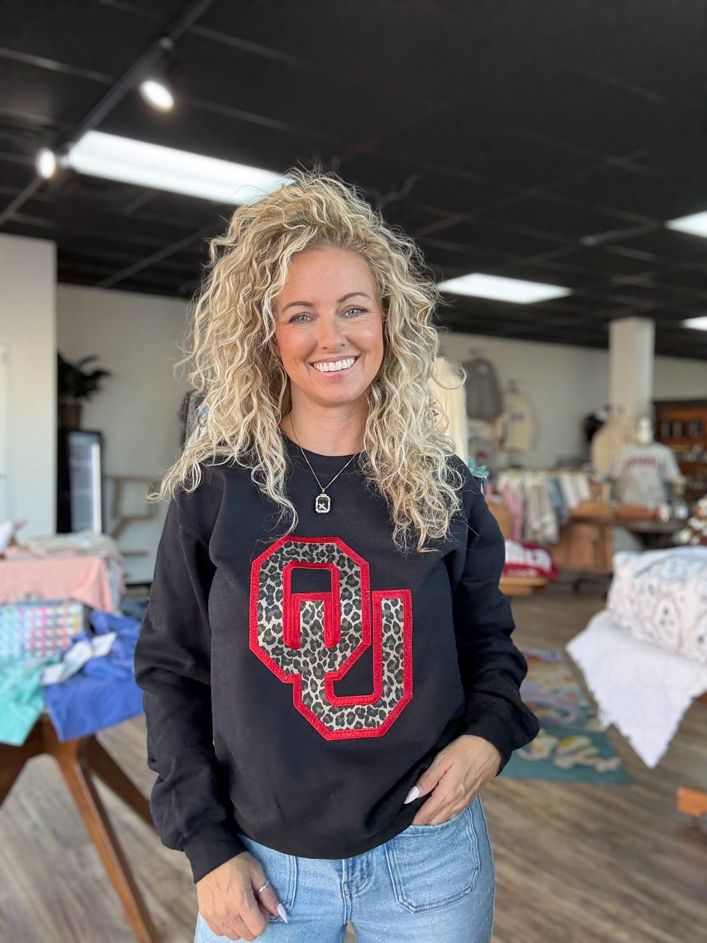 OU Black/Cheetah Sweatshirt