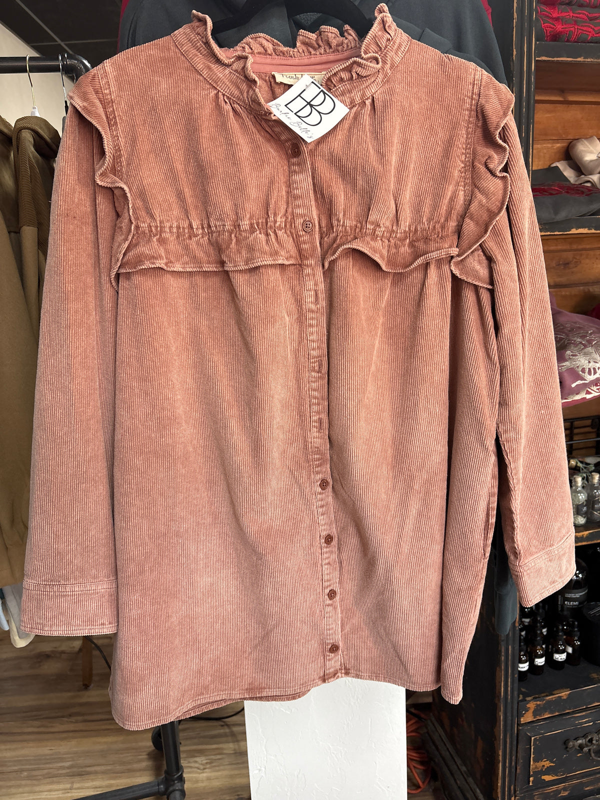 Corduroy Ruffle Dress Ginger