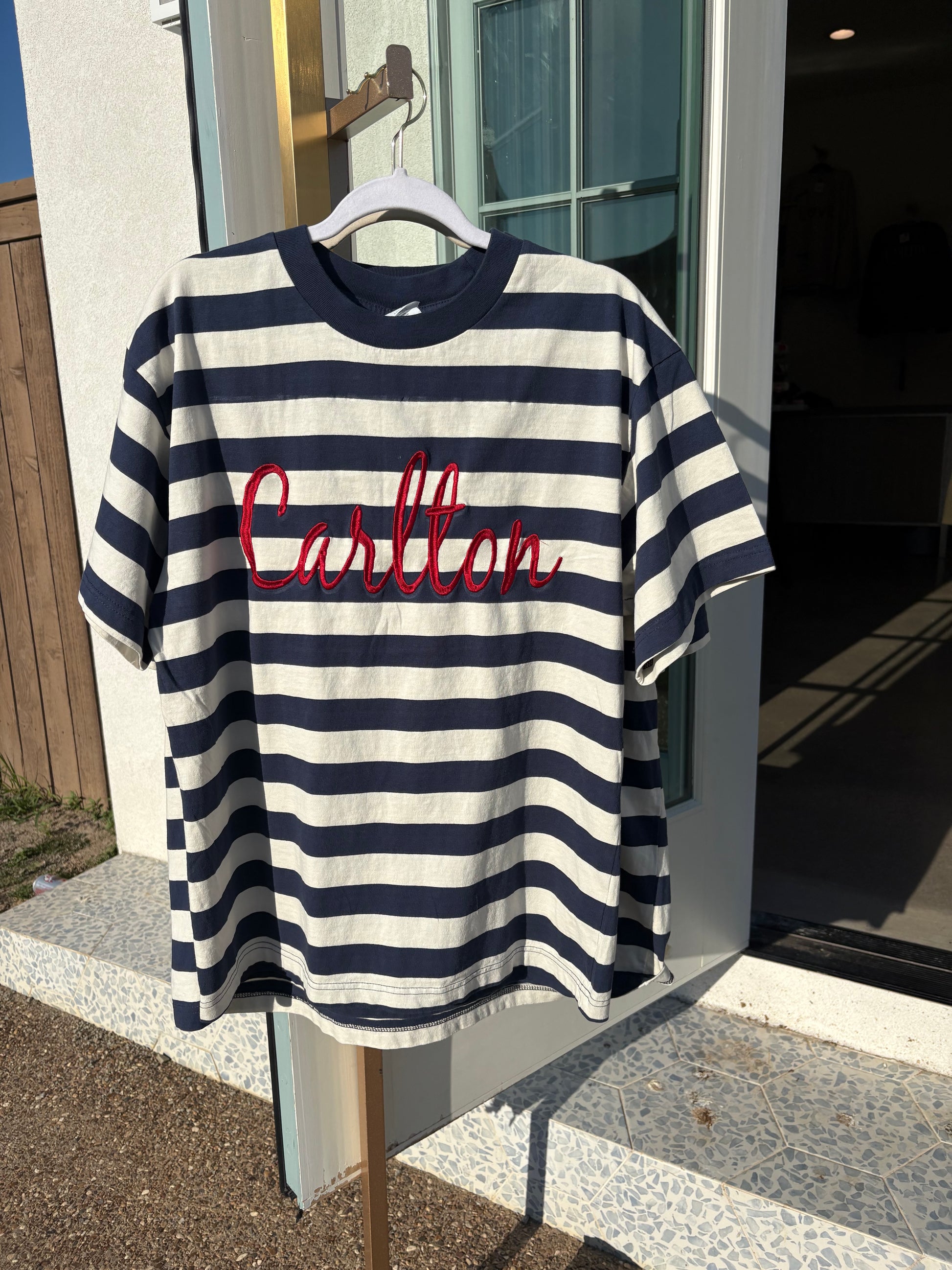 Carlton Landing Striped Embroidered T-Shirt
