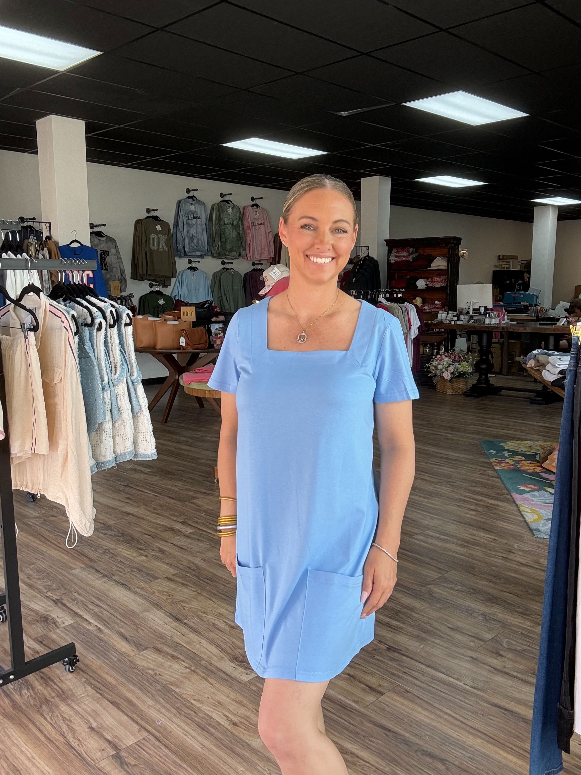 Square Neck Cotton Dress