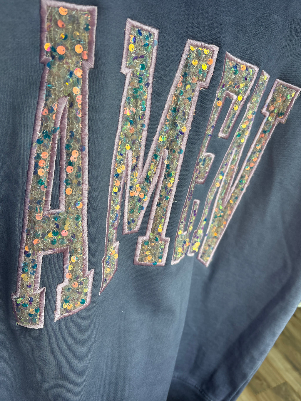 AMEN SEQUIN EMBROIDERED SWEATSHIRT