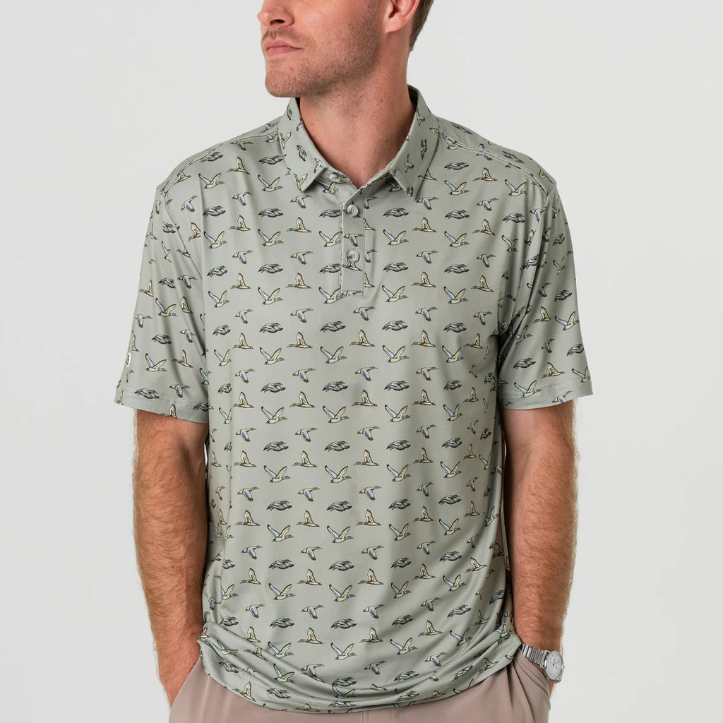 Burlebo Performance Polo- Flying Ducks - Green