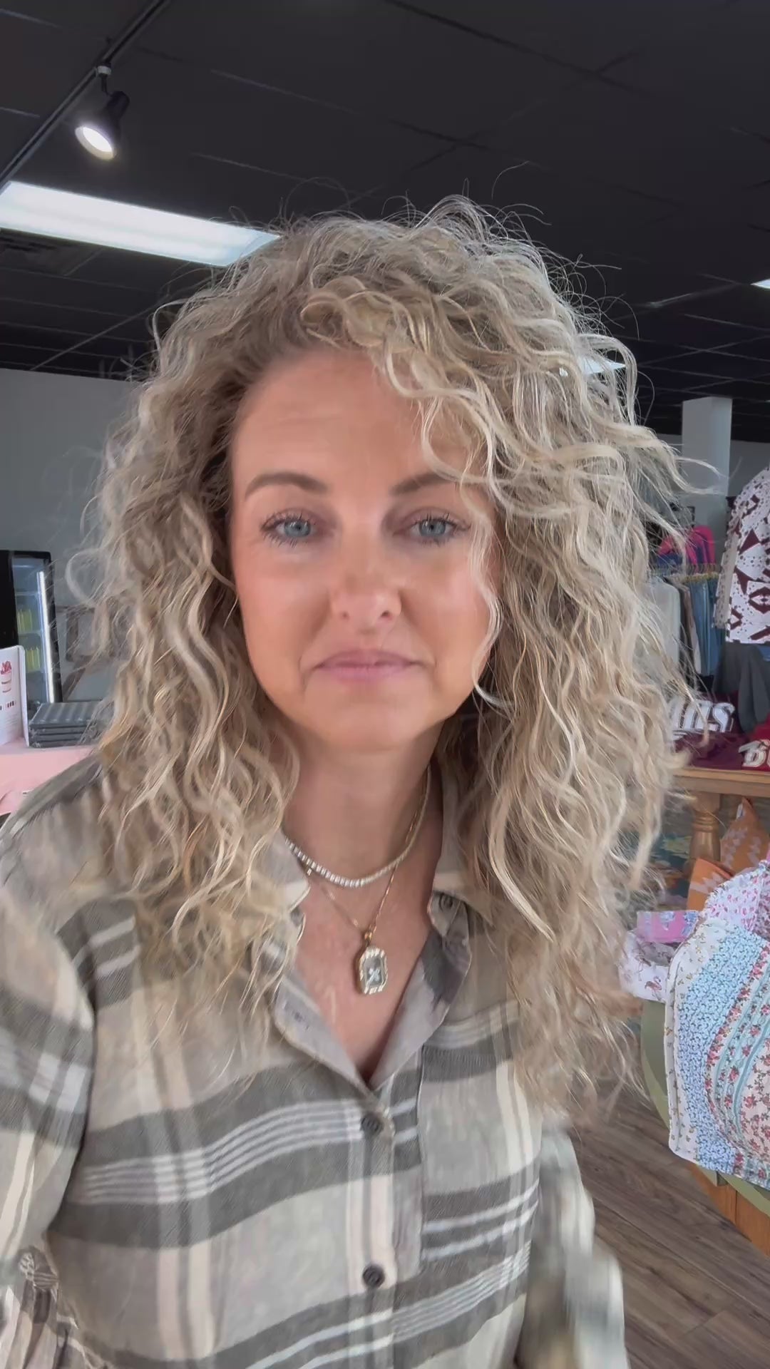 Everyday Plaid Button-Up Fringe Bottom