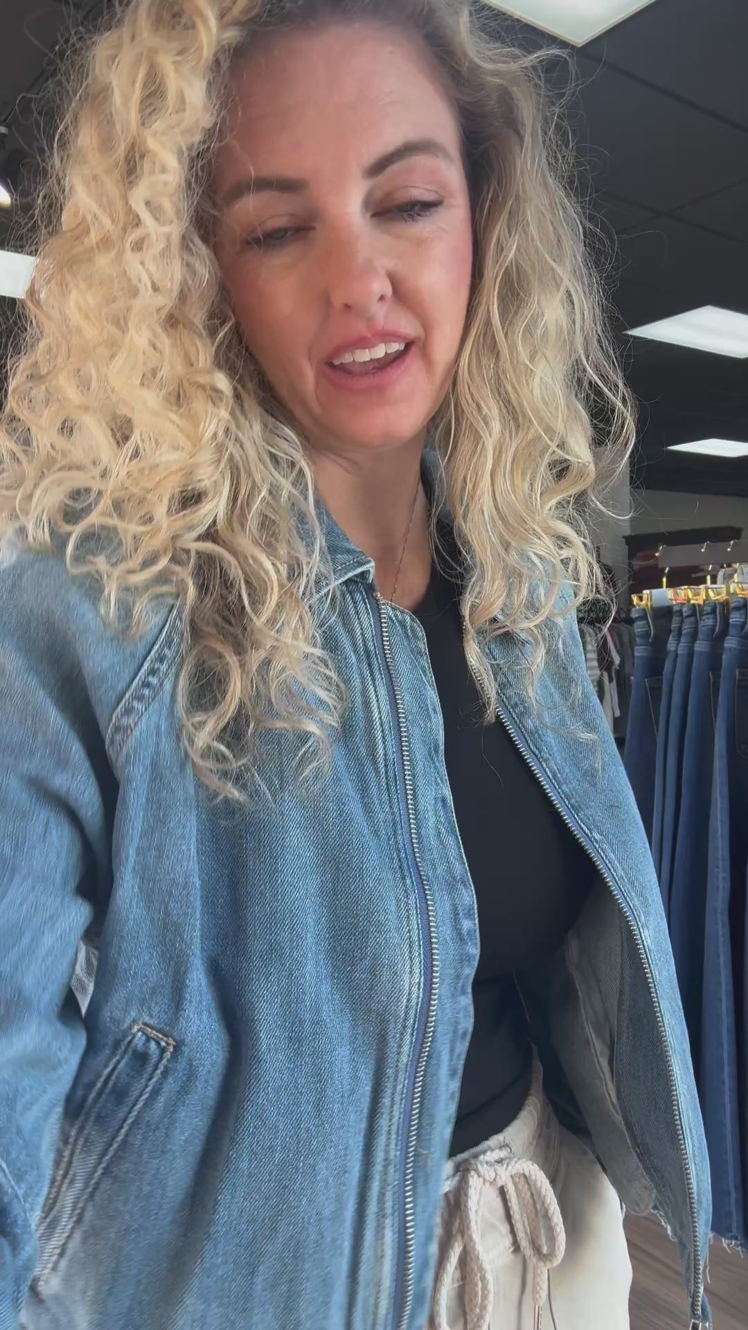 Jean Jacket Raglan Sleeve Bomber