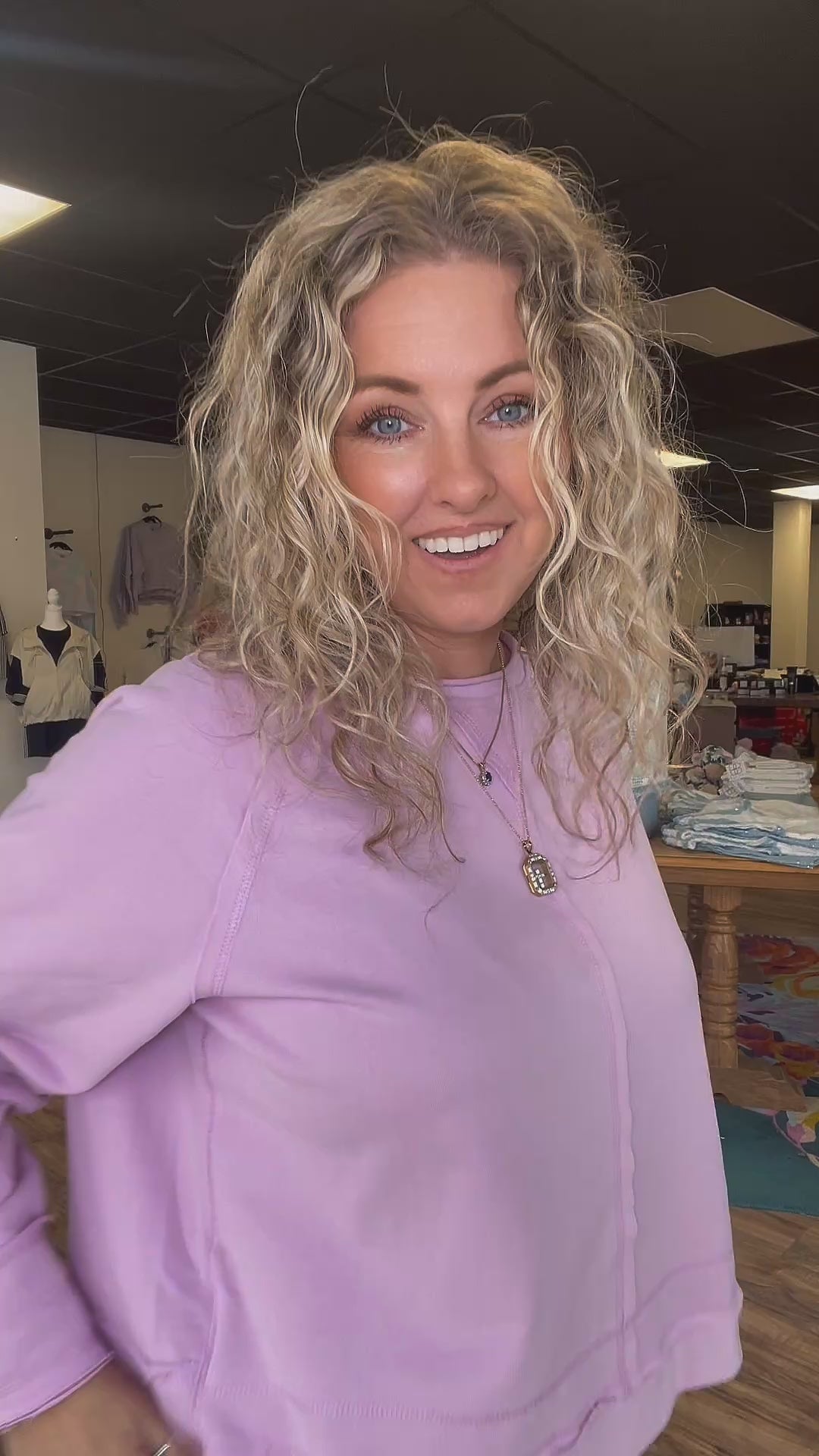 Lavender Contrast Seam Pant Set